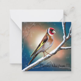 Cartão De Notas Merriest Christmas Goldfinch Card Square Paper Coa