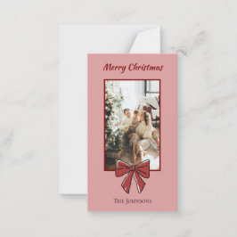 Cartão De Notas Merry Christmas Personalized Note Card | Red Bow