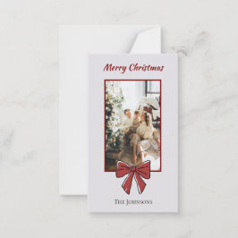 Cartão De Notas Merry Christmas Personalized Note Card | Red Bow