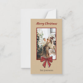 Cartão De Notas Merry Christmas Personalized Note Card | Red Bow