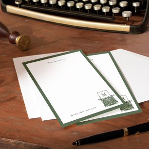 Cartão De Notas Mesa do Monograma da Máquina de Digitalização Pers