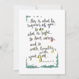 CARTÃO DE NOTAS MICAH 6:8