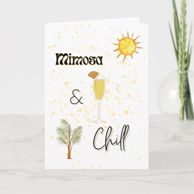 Cartão De Notas Mimosa e Chill Note Card (Frente)