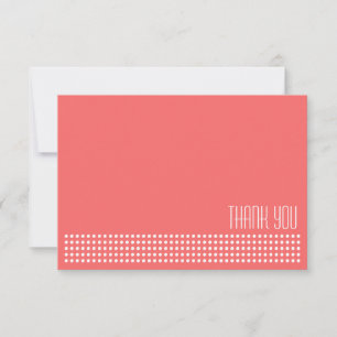 Cartão De Notas Mini Bolinhas Obrigado Nota (Coral / Branco)