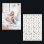 Cartão De Notas Mini Dourado Winter Greenery Feliz Foto de Natal<br><div class="desc">Procurando um cartão de férias bonito e único para enviar aos seus amigos e familiares este ano? Não olhe mais do que nosso Mini Dourado Greenery de inverno Feliz Cartão de Nota de Natal! Esta simples e elegante placa 3.5x2.5 apresenta a sua foto em tons claros e suavizada de cheio...</div>