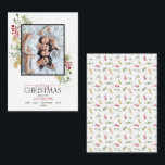 Cartão De Notas Mini Dourado Winter Greenery Feliz Foto de Natal<br><div class="desc">Apresentando nossa Mini Dourada Greenery de inverno Feliz Cartão de Nota Fotográfica de Natal! Esta bela placa 3.5x2.5 apresenta a sua foto de família favorita, com o Feliz Natal em uma conhecida caligrafia manuscrita e duo de fontes serif. É embelezado com uma mão festiva pintada de aquarela verde botânico de...</div>