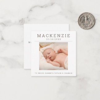 Cartão De Notas MINI Foto Novo Bebê Foto Personalizada 2 lados