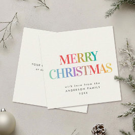 Cartão De Notas Mini Modern Rainbow Feliz Natal