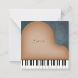 Cartão De Notas Mini Personalizada para Piano Grande Castanho