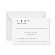 Mini placa RSVP de Casamento Moderno Simples