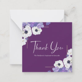 Cartão De Notas Mini Royal Purple Floral Obrigado