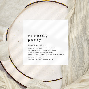 Cartão De Notas MINI Simple Text Wedding Night Party
