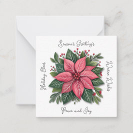 Cartão De Notas Mini White Poinsettia Natal