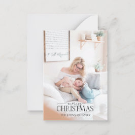 Cartão De Notas Mini Winter Pine Cone Berry Feliz Foto De Natal