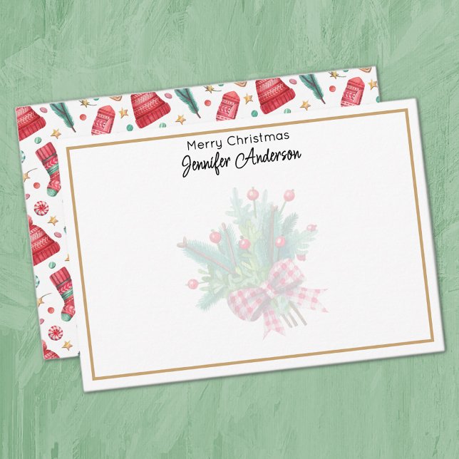 Cartão De Notas Minimalist 3.5x5-in Illustrated Christmas Elements (Criador carregado)