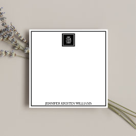 Cartão De Notas Minimalist Black Business Logo Personalized 