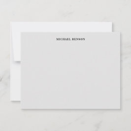 Cartão De Notas Minimalist Black Gray Grid Monogram Professional