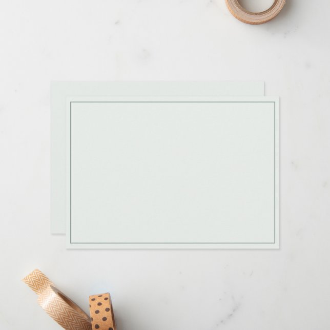 Cartão De Notas Minimalist Border Flat Note Card (Frente/Verso In Situ)