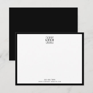 Cartão De Notas Minimalist Business Logo Company Contact Black