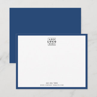 Cartão De Notas Minimalist Business Logo Company Contact Blue