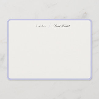 Cartão De Notas Minimalist Periwinkle Personalized Script Rounded