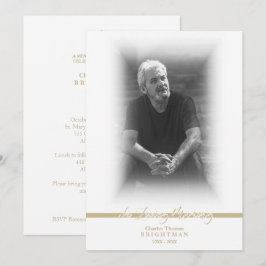 Cartão De Notas Minimalist Photo Remembrance Service Dear Ones