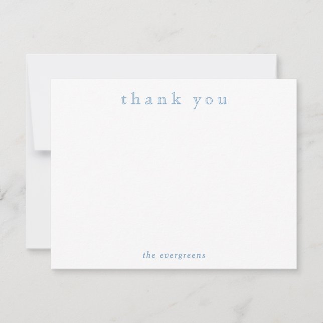 Cartão De Notas Minimalist Thank You Couples or Family Stationery (Frente)