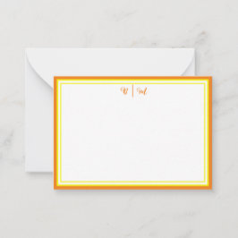 Cartão De Notas Minimalista Estética com Bordas e Monograma