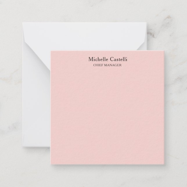 Cartão De Notas Minimalista Profissional Único Clássico Pastel (Frente)