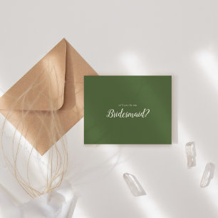 Cartão De Notas Minimalista Simples Sage Escuro Seja Minha Porta-P