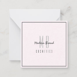 Cartão De Notas Mínimo Cinza Pink Chic Business Obrigado