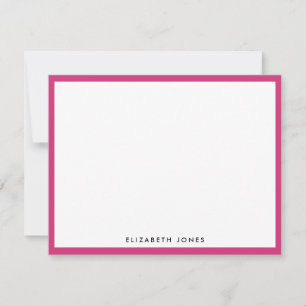 Cartão De Notas Mínimo Clássico Moderno Magenta Rosa Simples