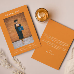 Cartão De Notas Mínimo de Graduação Obrigado Foto Simples