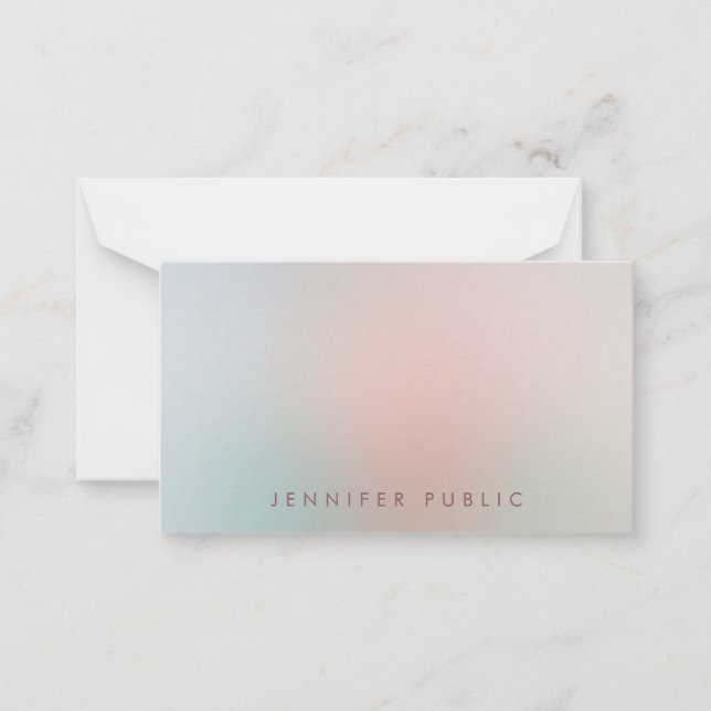 Cartão De Notas Mínimo de Monograma Manuscrito de Cores Elegantes (Frente)