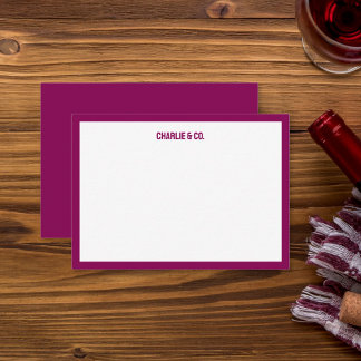 Cartão De Notas Mínimo de vinho Vermelho, Solteiro Fronteira, Pers