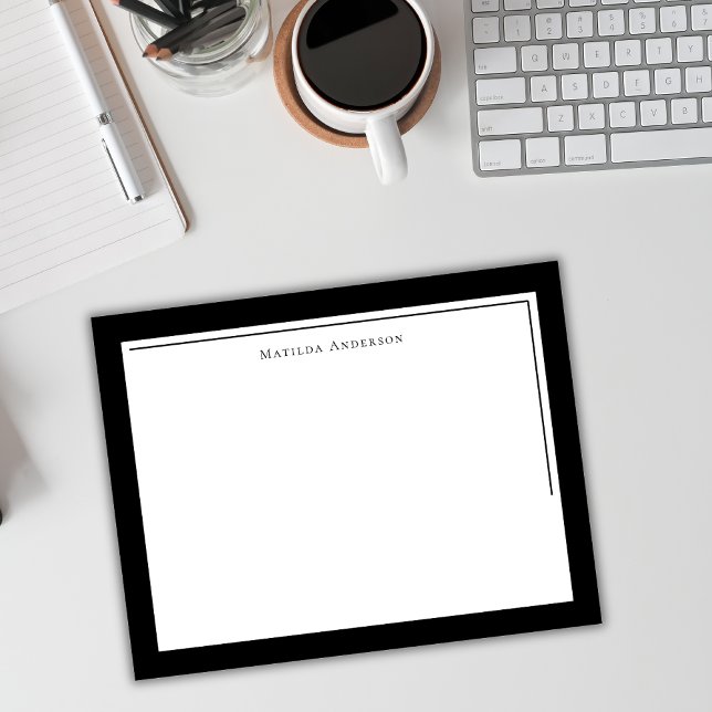 Cartão De Notas Mínimo Elegante - Branco Branco Branco Branco Bran (Criador carregado)