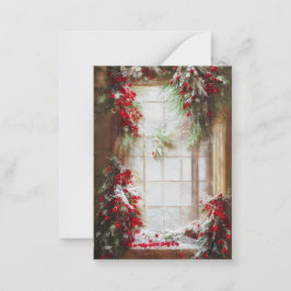 Cartão De Notas Mínimo Natal do orçamento da janela amoras