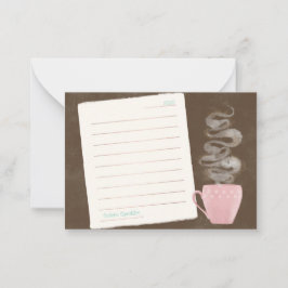 Cartão De Notas Miniplaca de Nota de Café