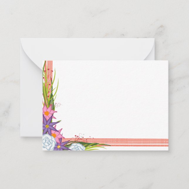 Cartão De Notas Miniplacas de queda de coral (Frente)