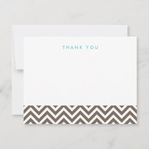 Cartão De Notas Mocha Brown Simple Chevron Obrigado A Notar Cartõe