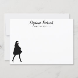 Cartão De Notas Mod Fashion Girl Boutique, Stylist Flat Notecard