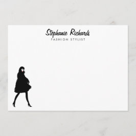Cartão De Notas Mod Fashion Girl Boutique, Stylist Flat Notecard