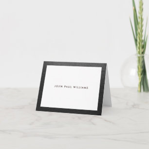 Cartão De Notas Modern Black Brushed Metal Elegant Stylish Classic