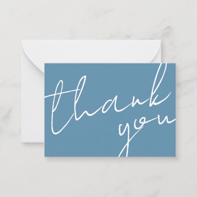 Cartão De Notas Modern Chic Navy Blue Calligraphy Script Wedding  (Frente)