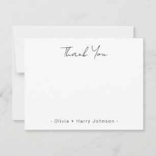 Cartão De Notas Modern Chic Weding Obrigado White Flat Note Card