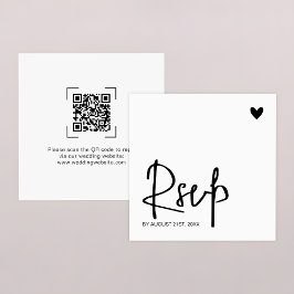 Cartão De Notas Modern Contemporary Wedding QR Code Online RSVP