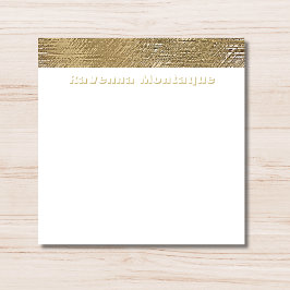 Cartão De Notas Modern Gold Texture Lined Personalized Name 