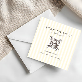 Cartão De Notas Modern Ivory QR Code Wedding Online RSVP