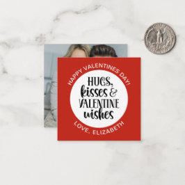 Cartão De Notas Modern Red Valentine Hugs Kisses Photo 