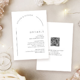 Cartão De Notas Modern Script Minimalist Arch QR code Details